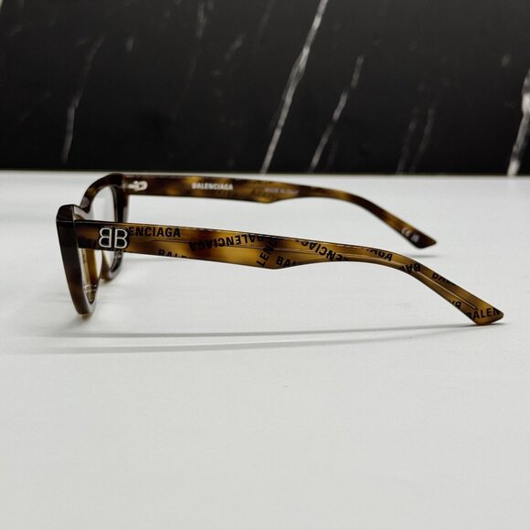 NEW BALENCIAGA BB0128O 005 CAT EYE DARK HAVANA WOMEN EYEGLASSES BALENCIAGA - Picture 6 of 9